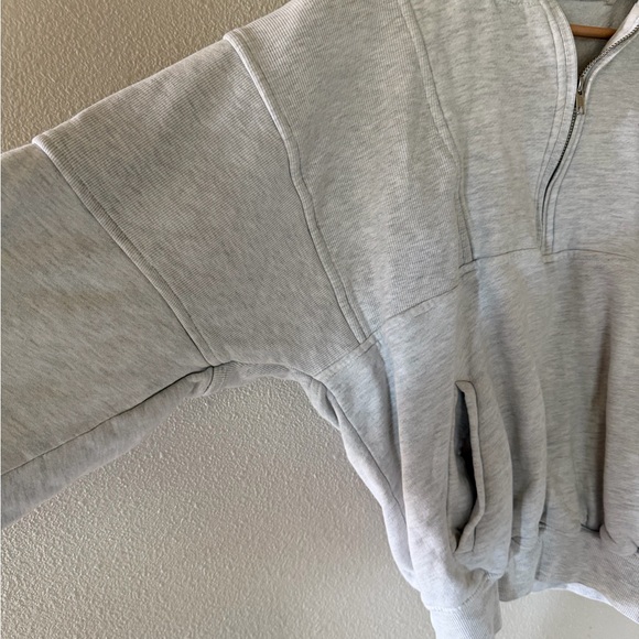 Joah Brown Retro Half Zip Light Gray “Pearl” Pullover Sweatshirt Size S/M - Picture 7 of 12